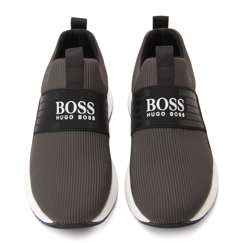 Gray Hugo Boss In Logo With Strap Sneakers Luxury Shoes