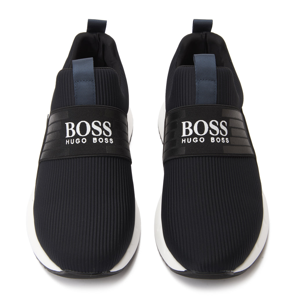 Navy Hugo Boss In Logo With Strap Sneakers Luxury Shoes