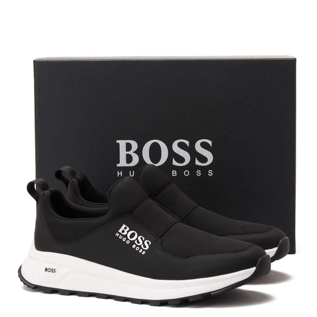 Black Hugo Boss In Logo With Strap Sneakers Luxury Shoes