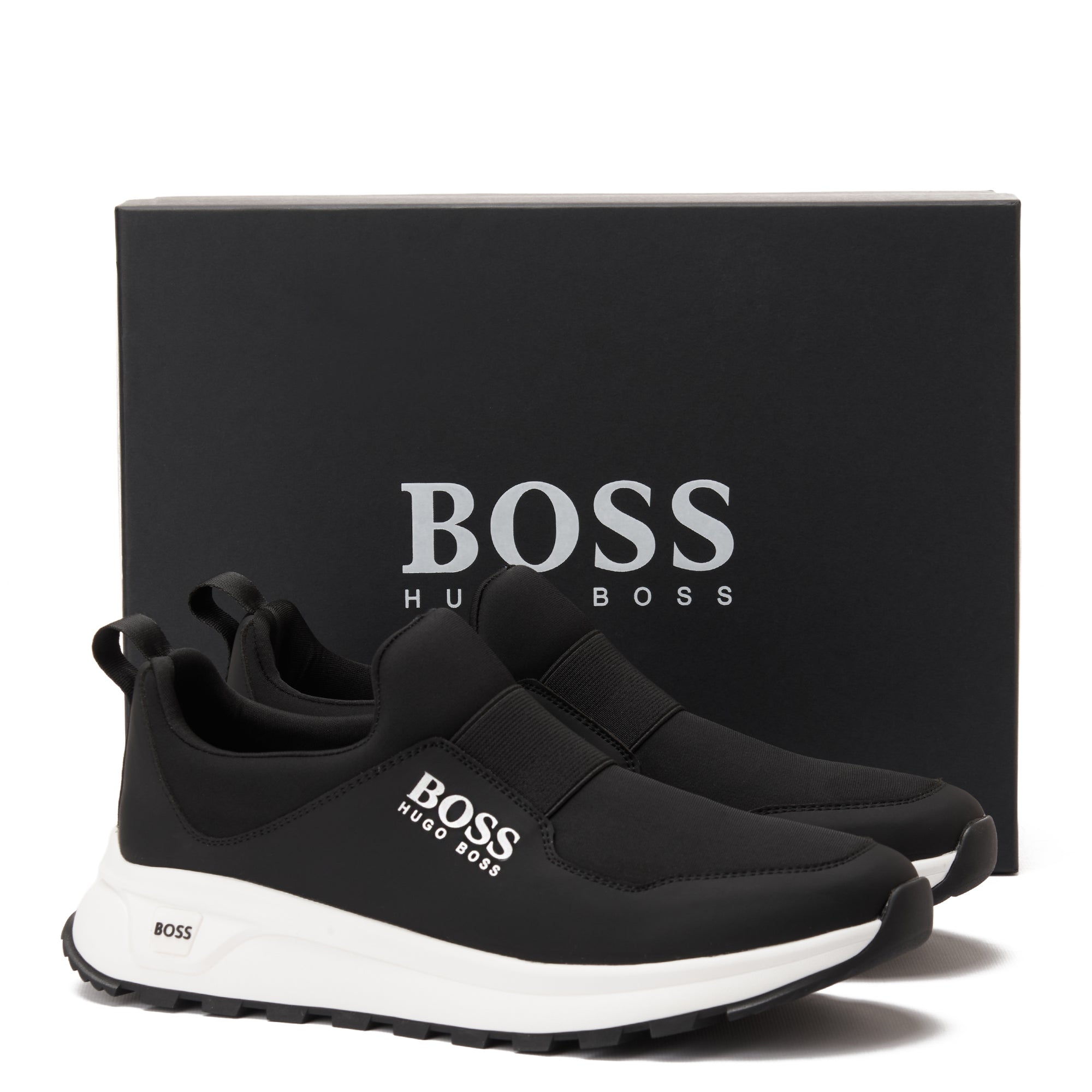 Black Hugo Boss In Logo With Strap Sneakers Luxury Shoes