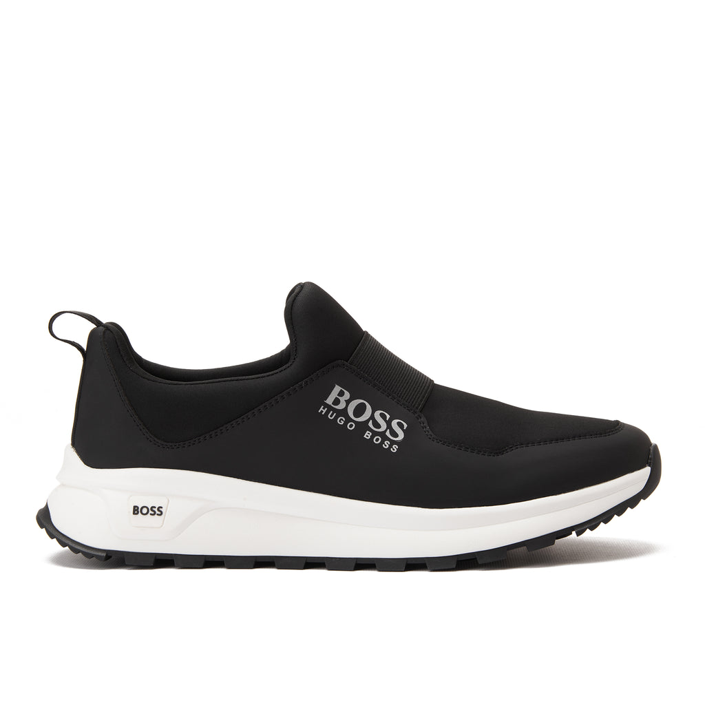 Black Hugo Boss In Logo With Strap Sneakers Luxury Shoes