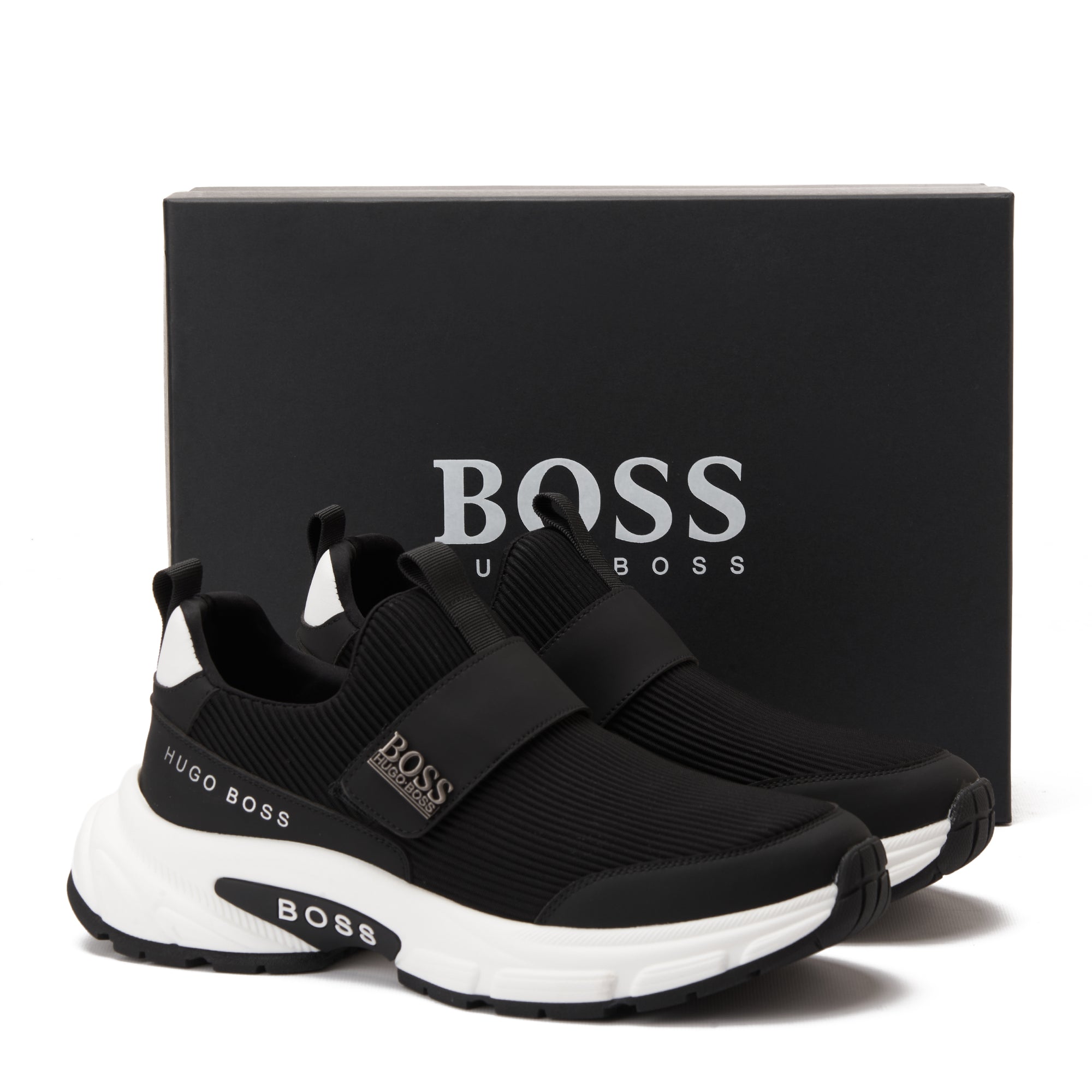 Black Hugo Boss In Logo Ripped Scotch Sneakers Luxury Shoes