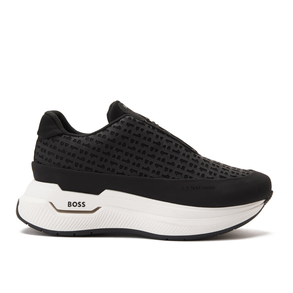 Black&White Hugo Boss In Logo Sneakers Luxury Shoes