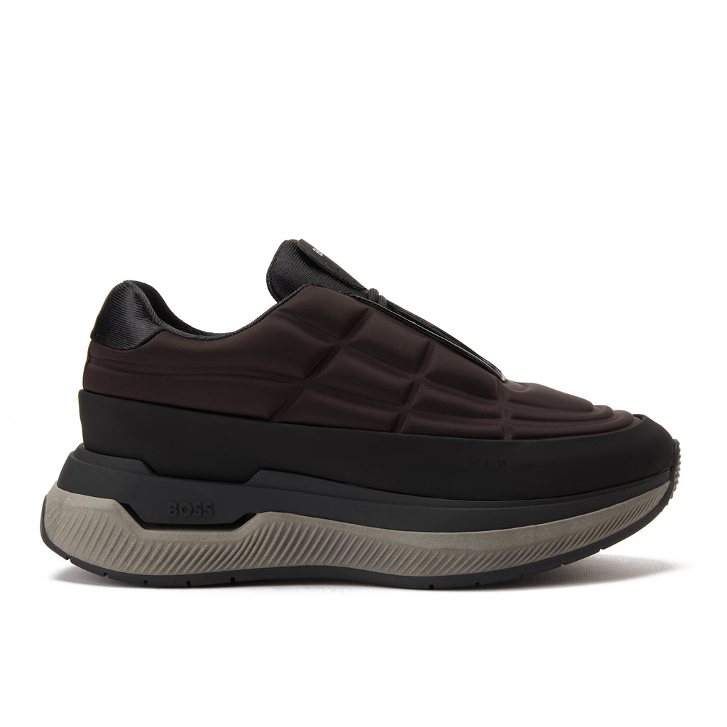 Black&Brown Hugo Boss Void Runn Quilted Hfn Sneakers Luxury Shoes