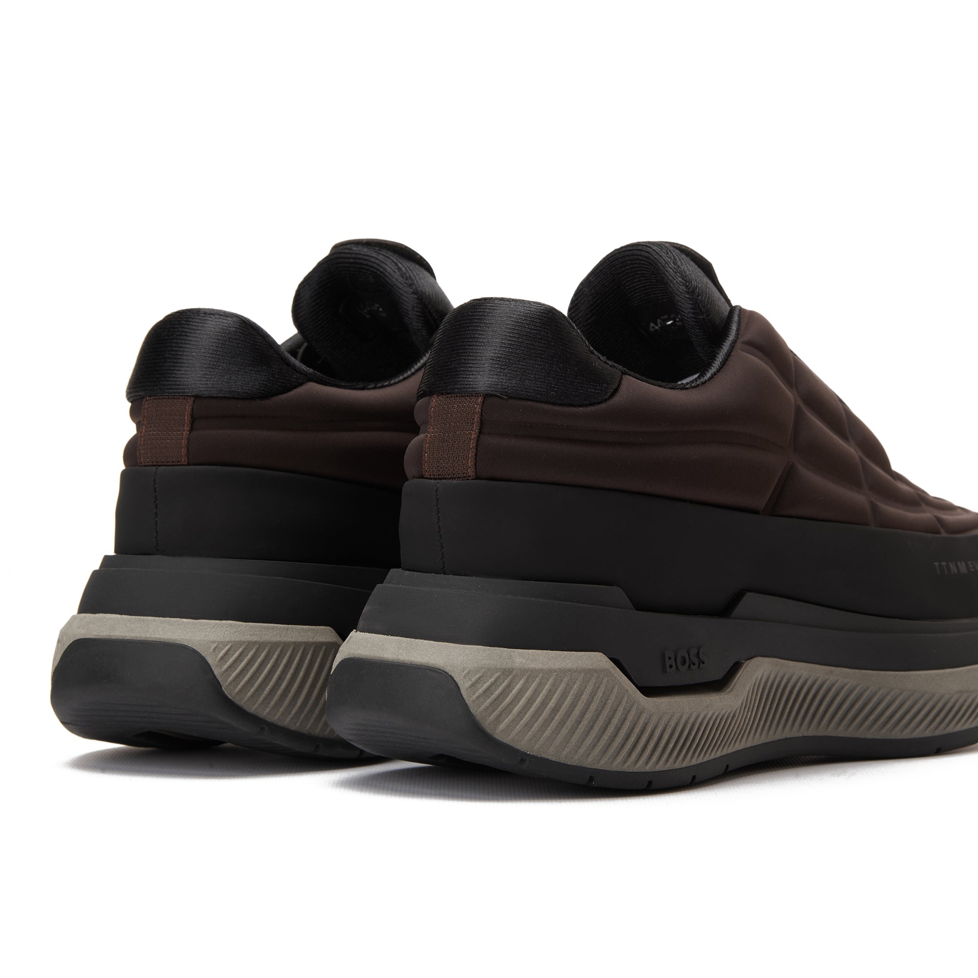 Black&Brown Hugo Boss Void Runn Quilted Hfn Sneakers Luxury Shoes
