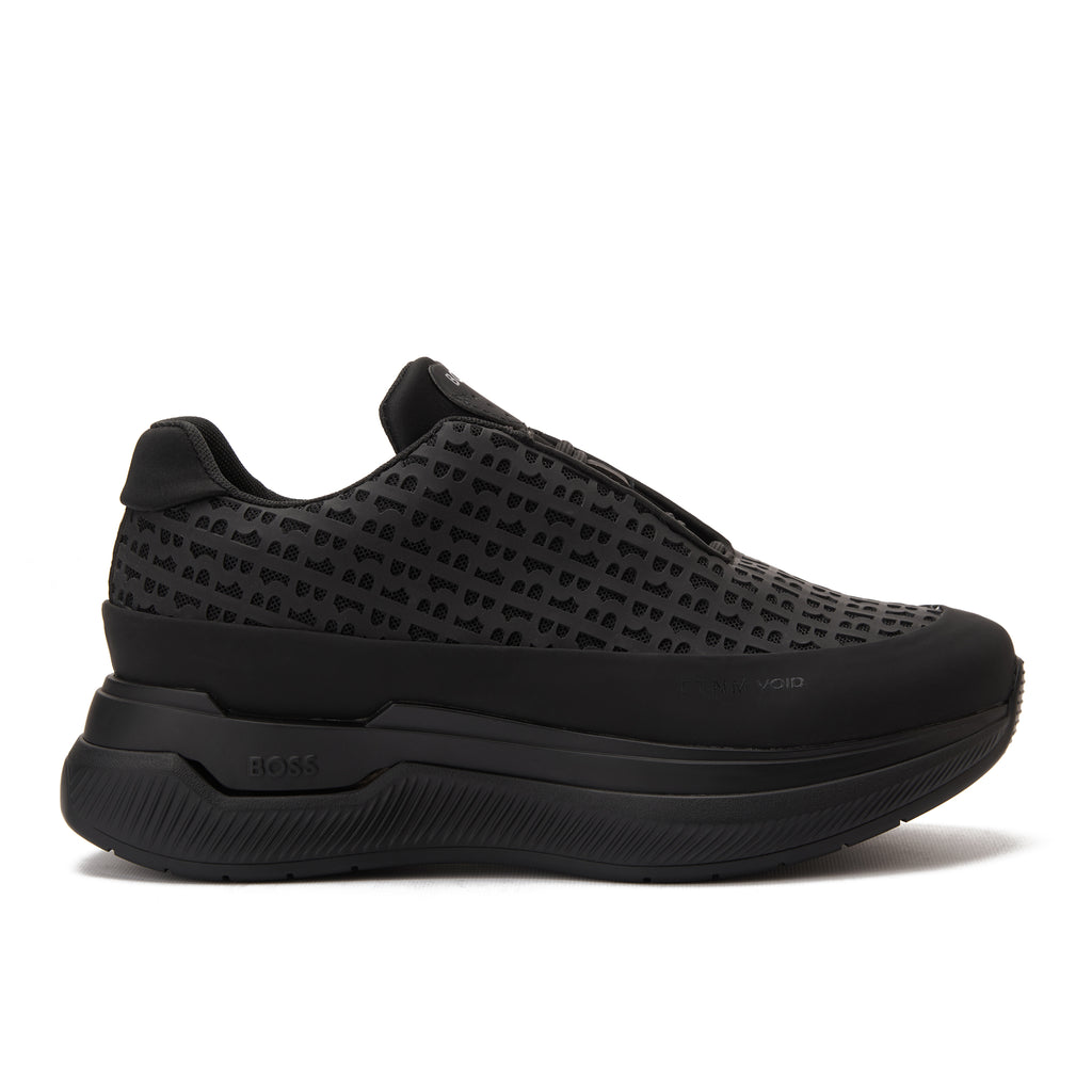 All Black Hugo Boss In Logo Sneakers Luxury Shoes