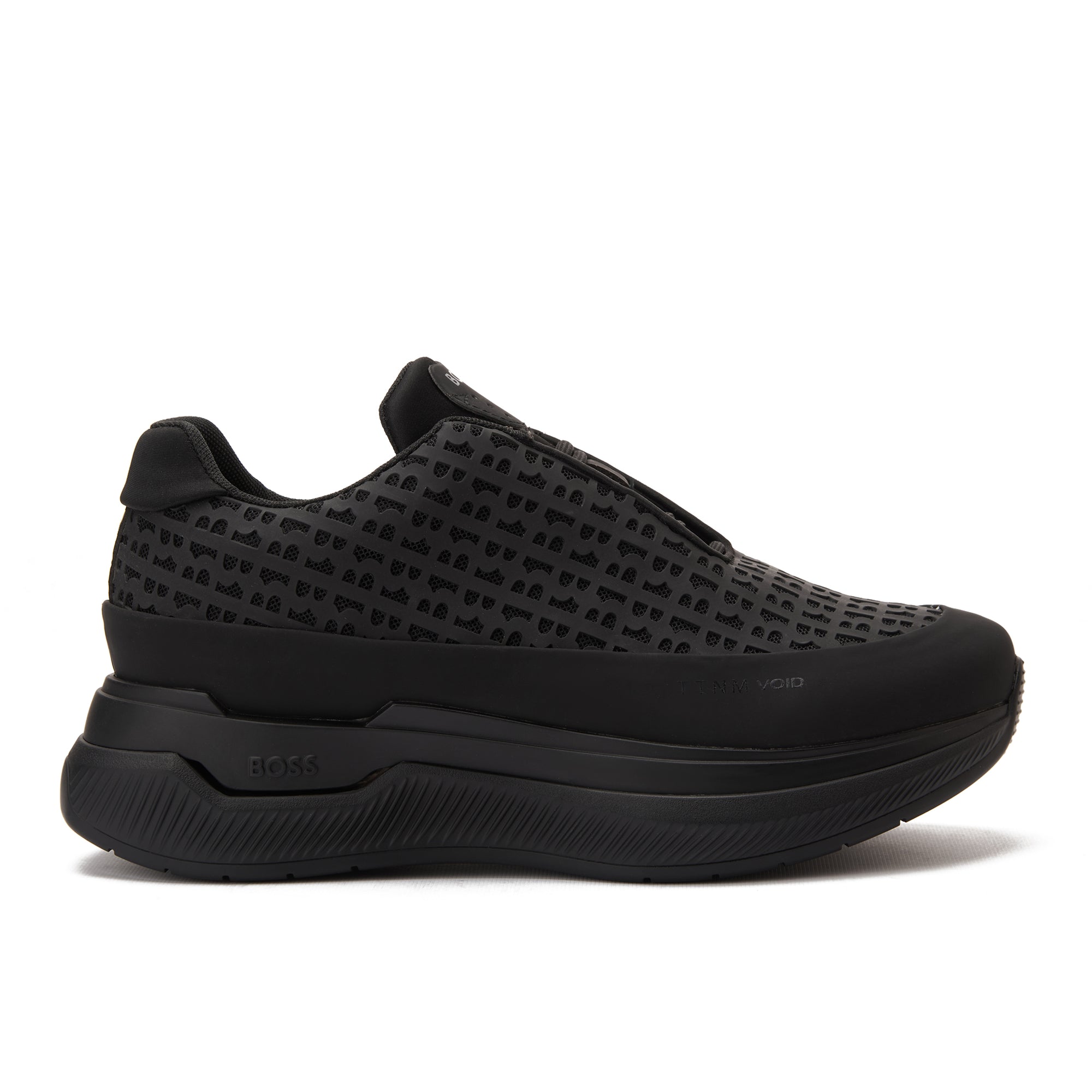 All Black Hugo Boss In Logo Sneakers Luxury Shoes