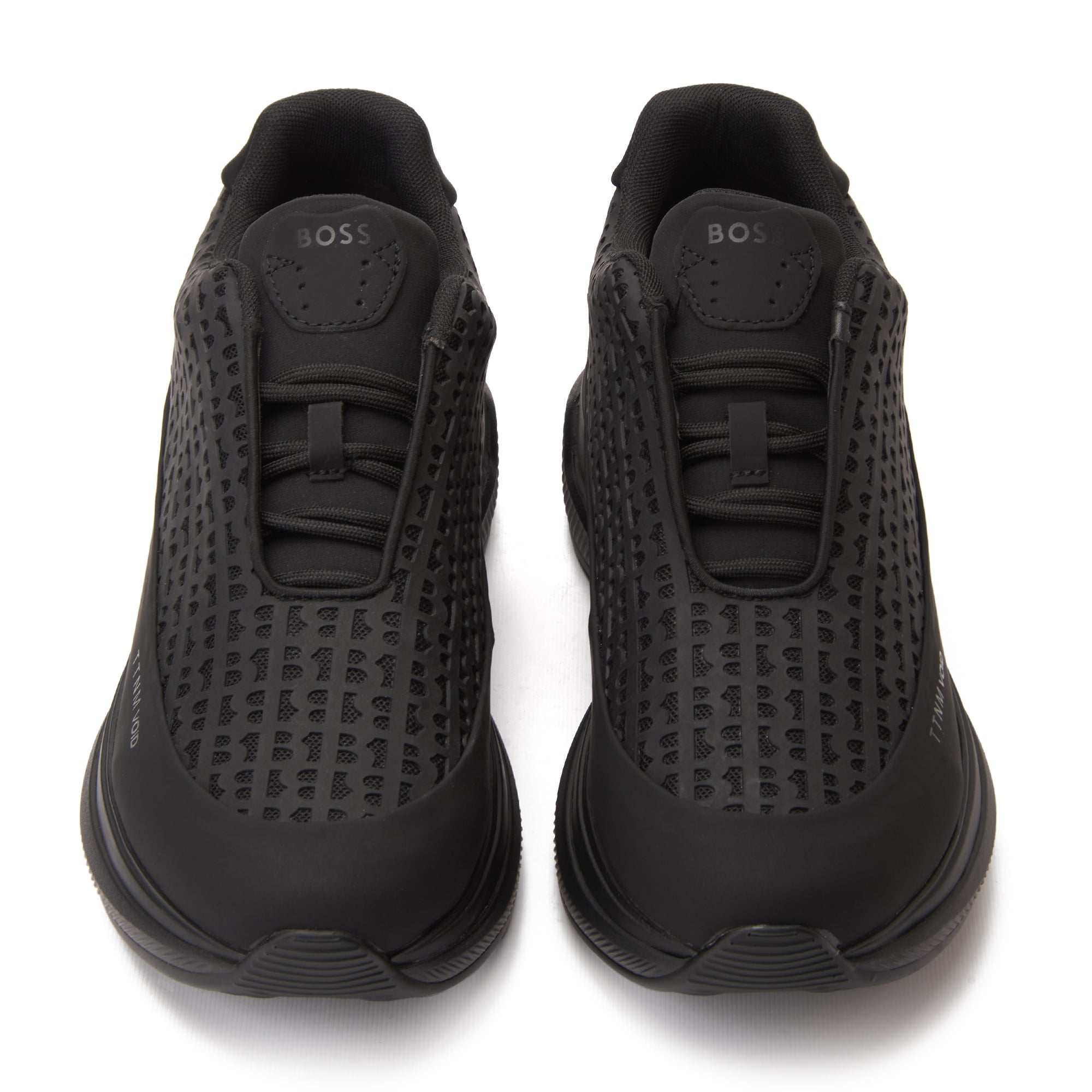 All Black Hugo Boss In Logo Sneakers Luxury Shoes