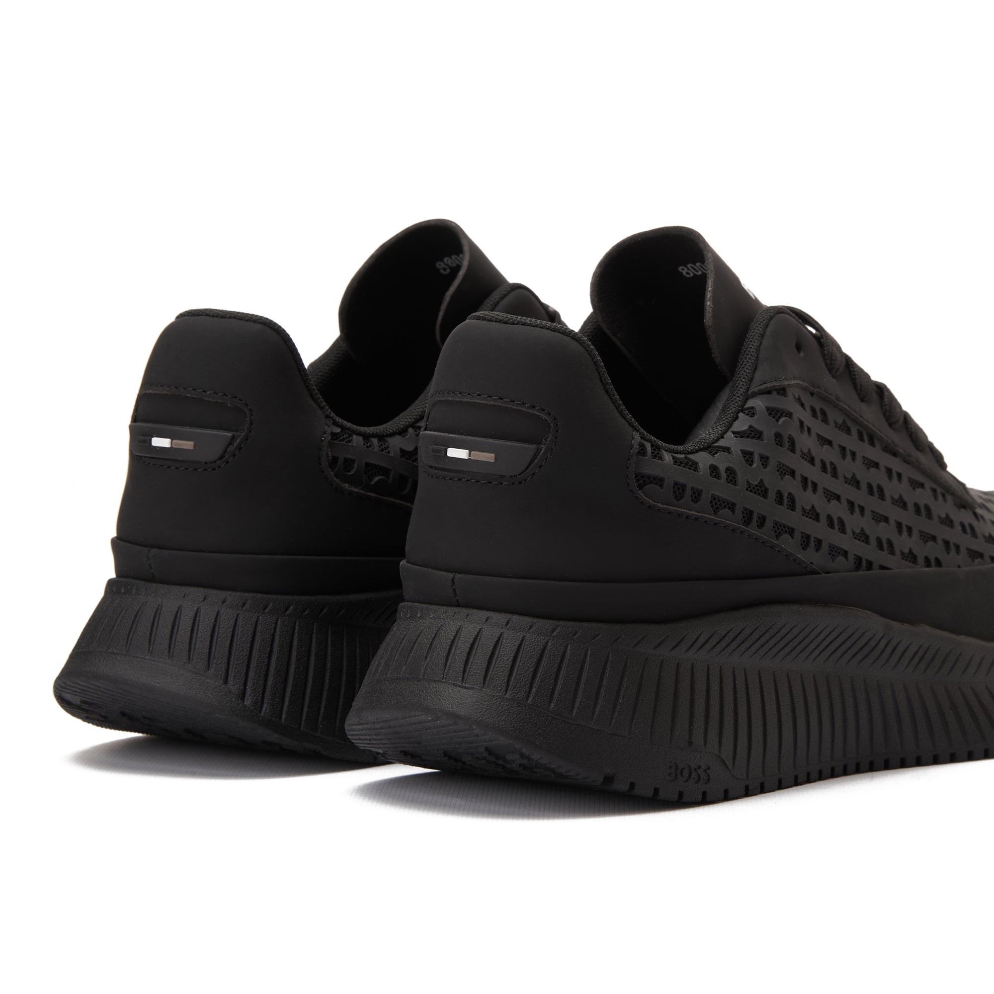 All Black Hugo Boss Logo Printed Sneakers Luxury Shoes