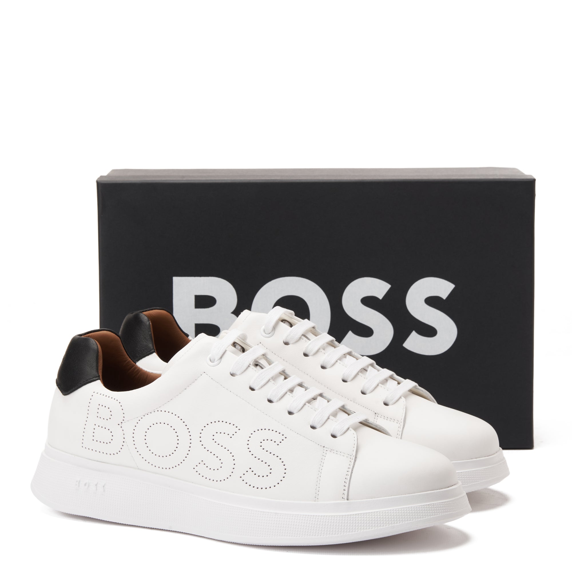 White Hugo Boss Low Top Herren Bulton Sneakers Luxury Shoes