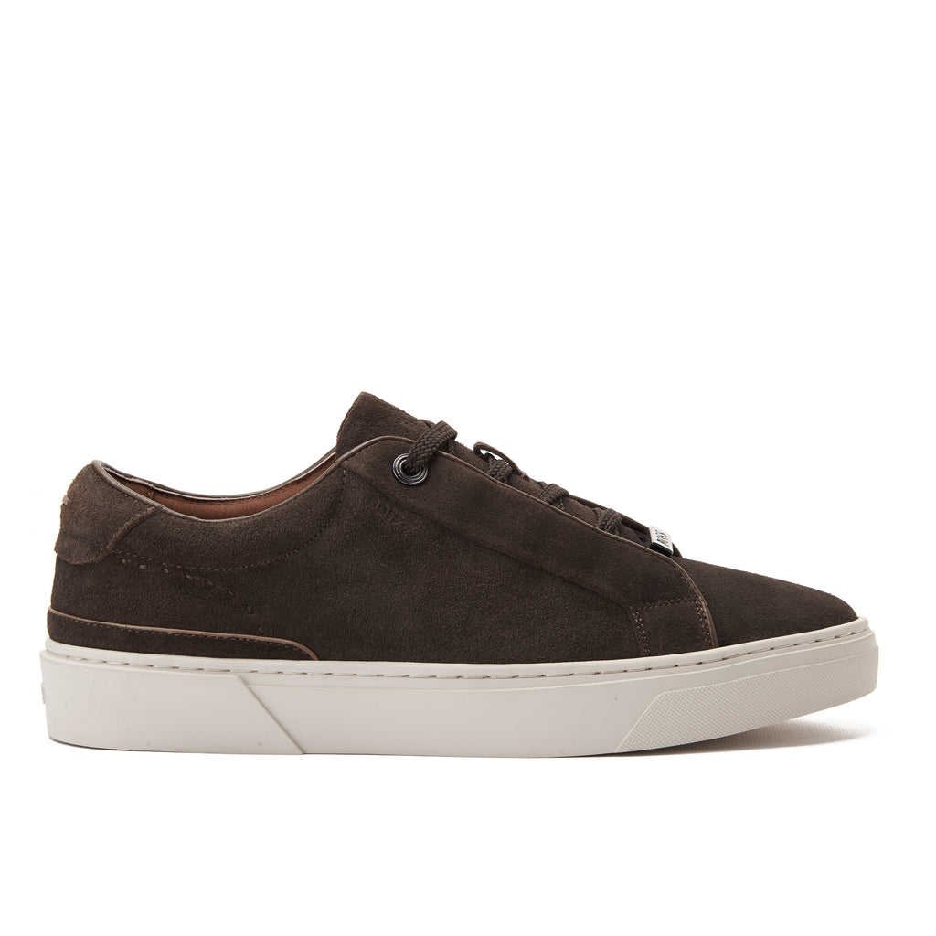 Dark Brown Hugo Boss Low Top Suede Sneakers Luxury Shoes