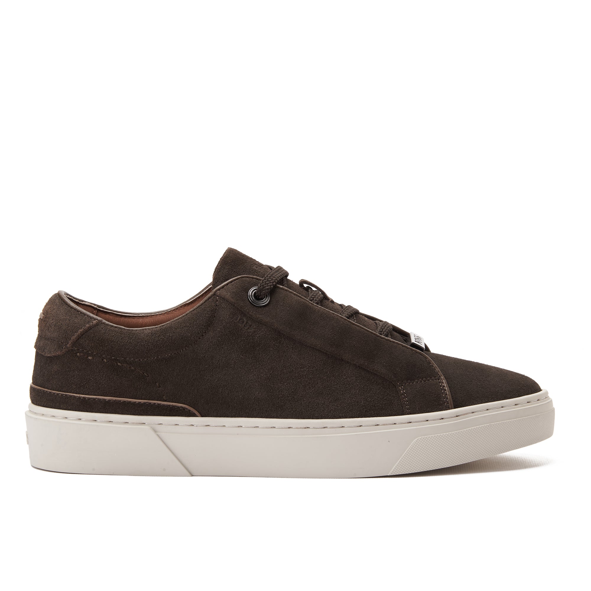 Dark Brown Hugo Boss Low Top Suede Sneakers Luxury Shoes