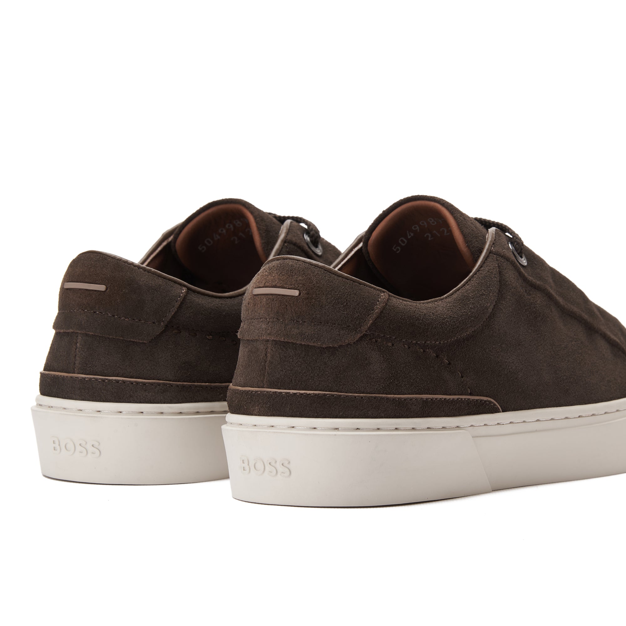 Dark Brown Hugo Boss Low Top Suede Sneakers Luxury Shoes