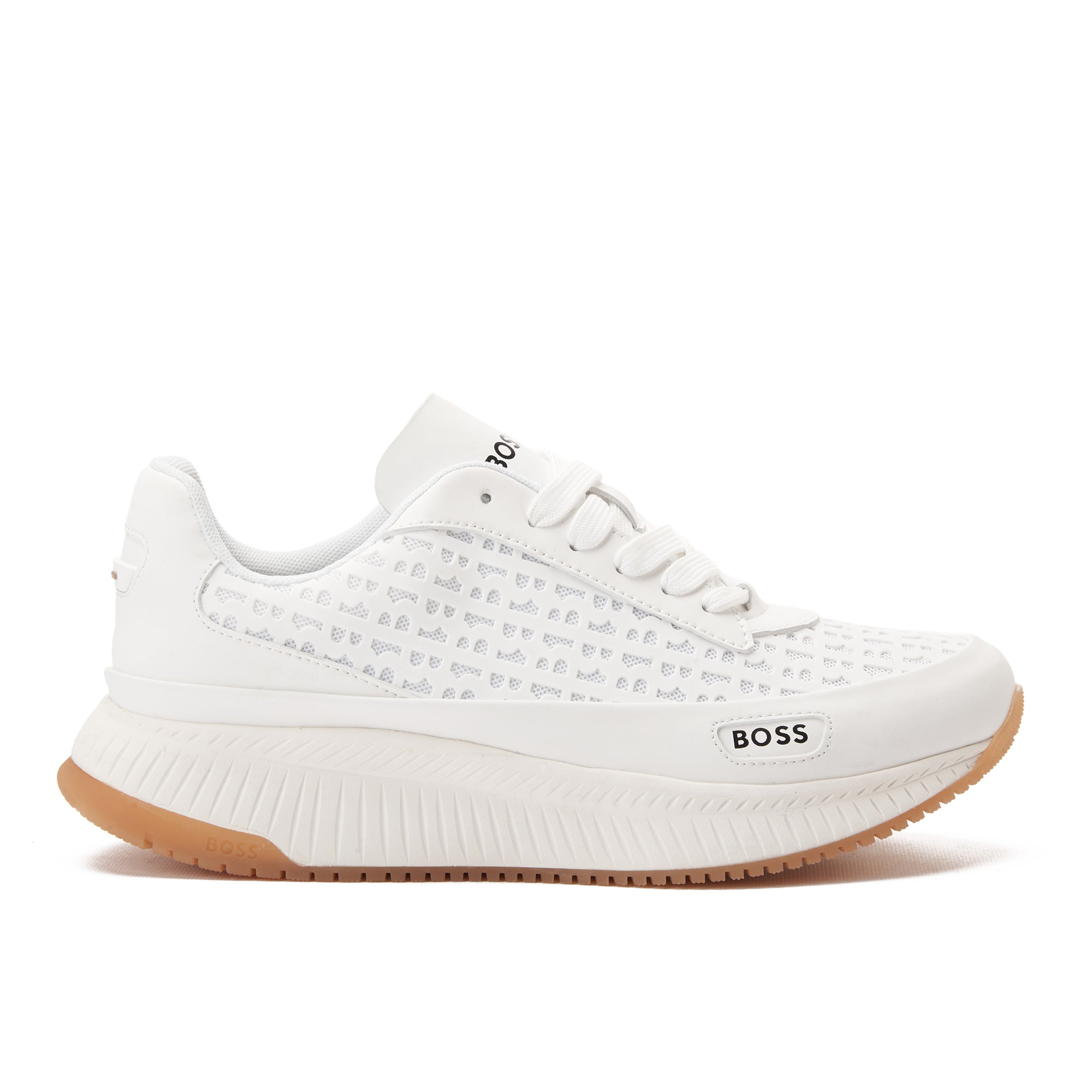 White Hugo Boss Logo Printed Sneakers Luxury Shoes