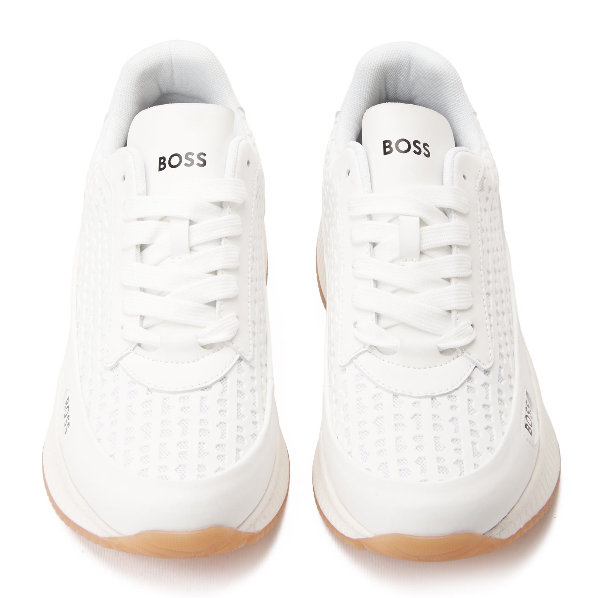 White Hugo Boss Logo Printed Sneakers Luxury Shoes