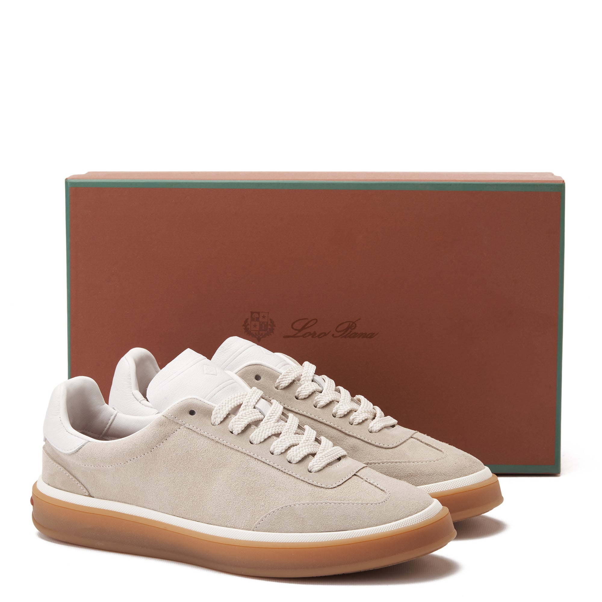 Beige Loro Piana Tennis Walk Suede Sneakers Luxury Shoes