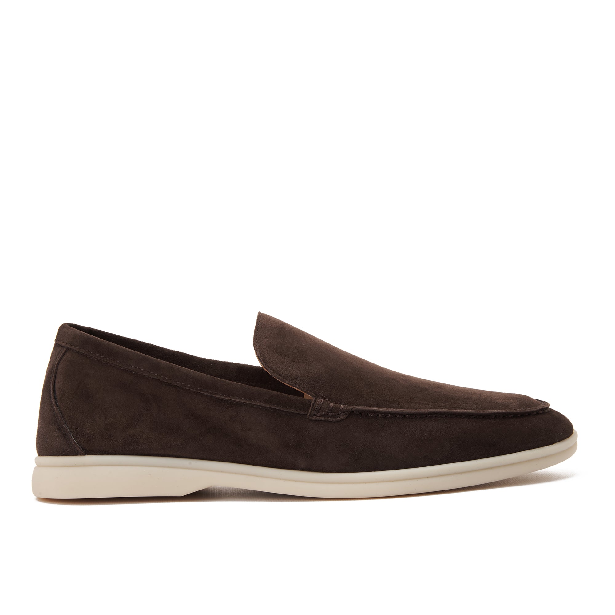 Drak Brown Loro Piana Summer Walk Suede Loafers Luxury Shoes