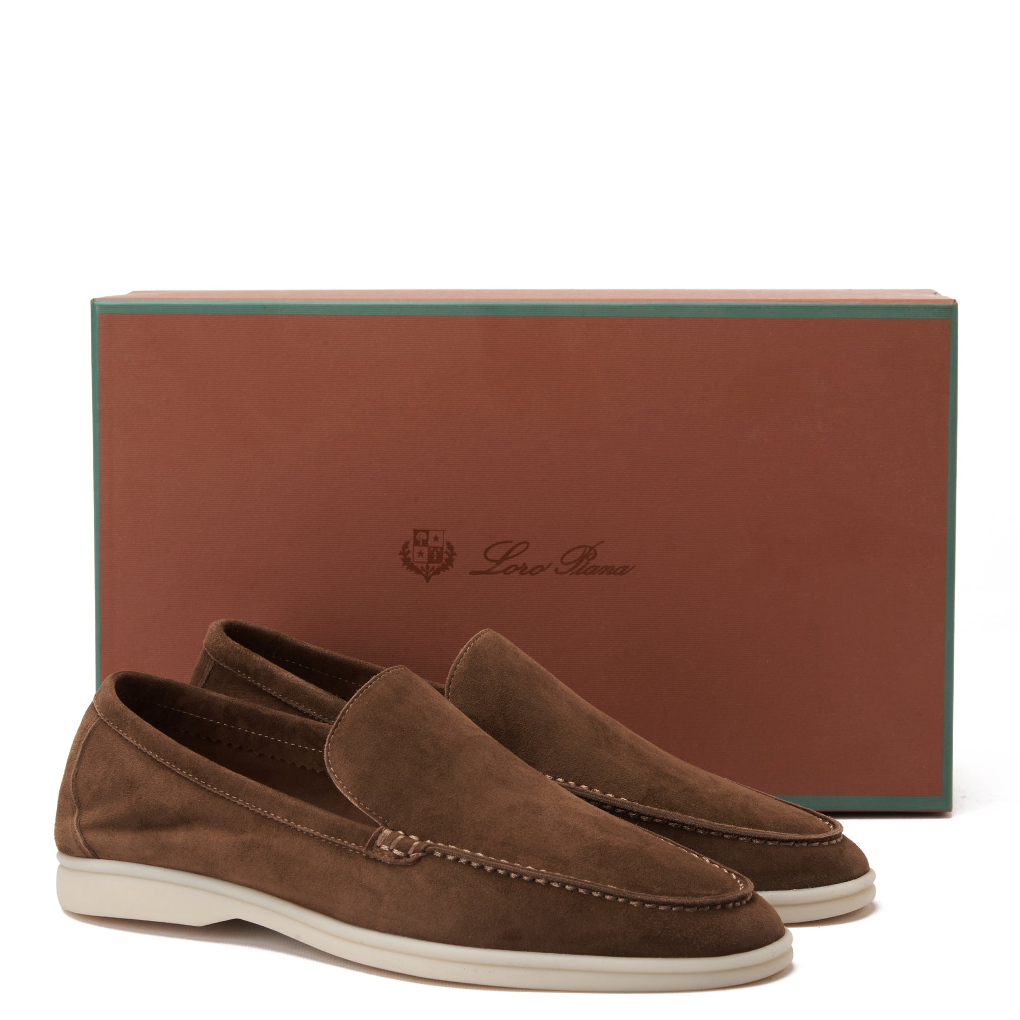 Brown Loro Piana Summer Walk Suede Loafers Luxury Shoes