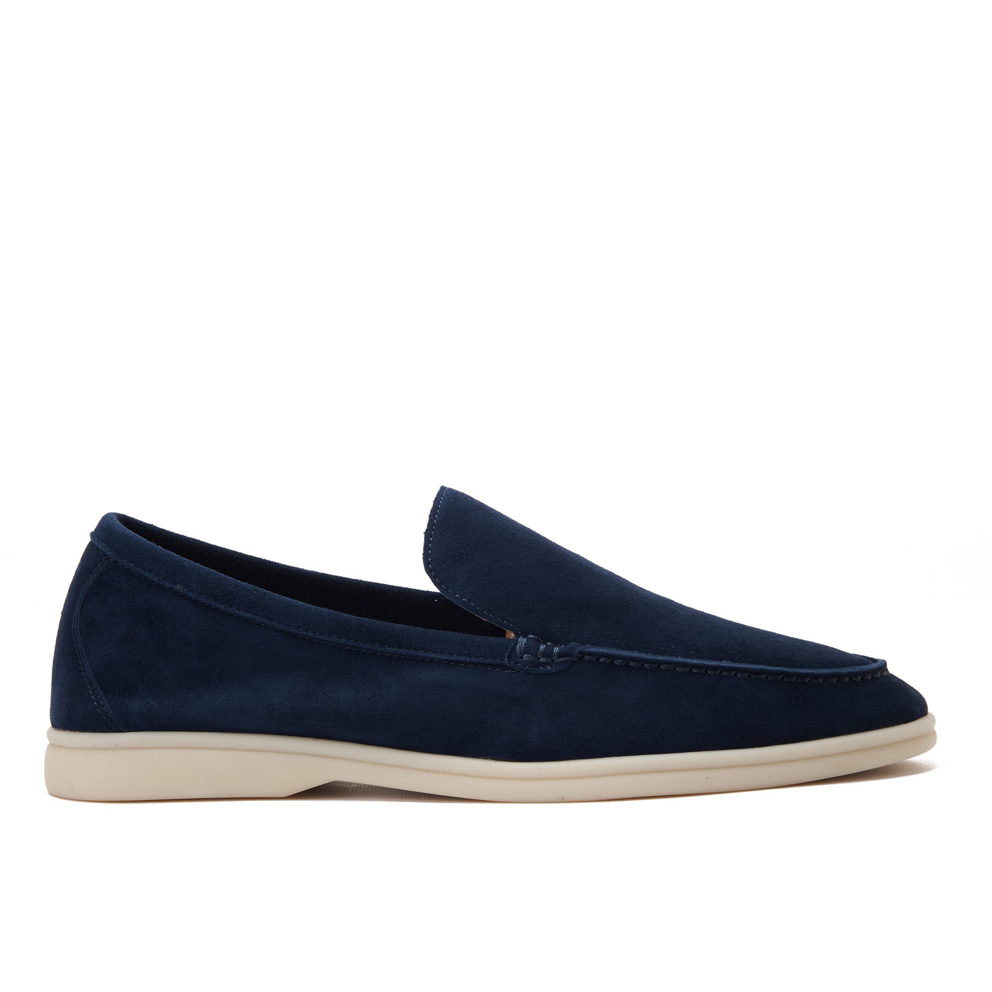 Dark Navy Loro Piana Summer Walk Suede Loafers Luxury Shoes