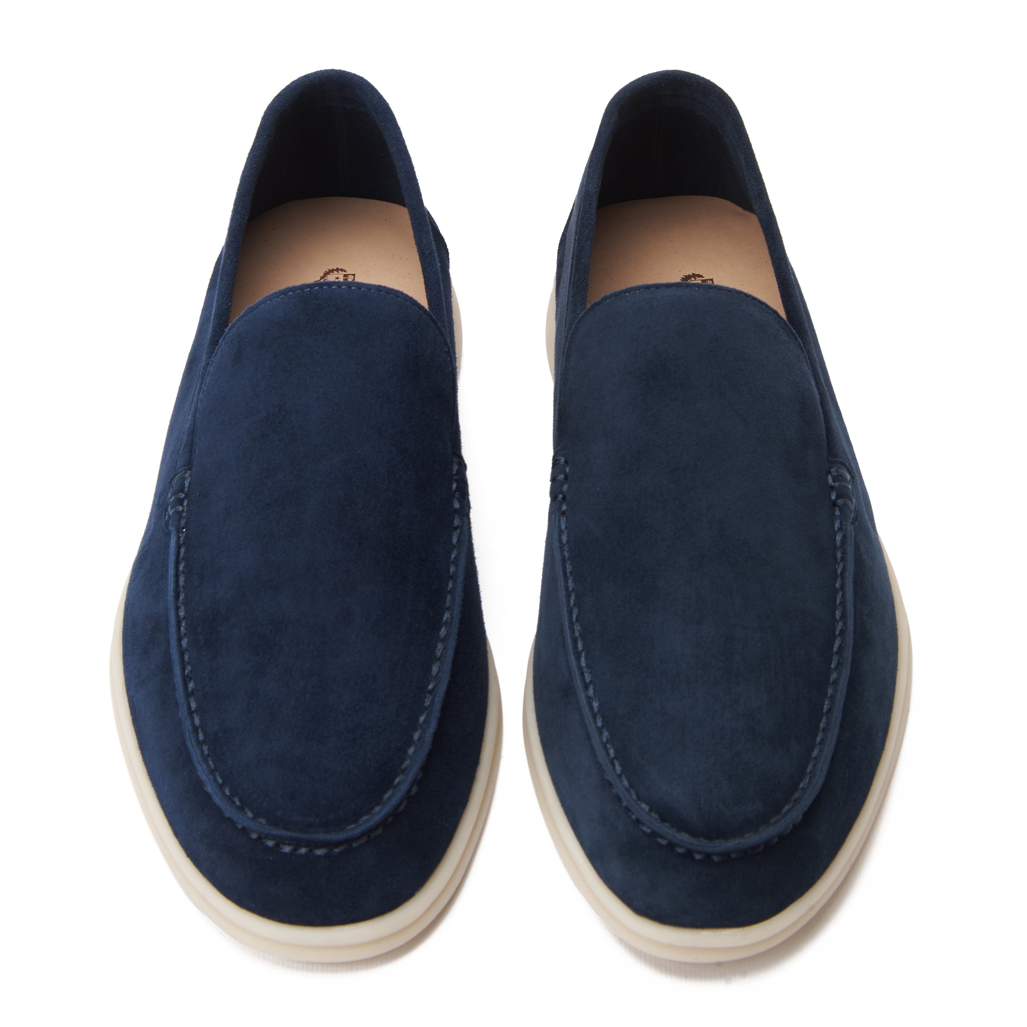 Dark Navy Loro Piana Summer Walk Suede Loafers Luxury Shoes