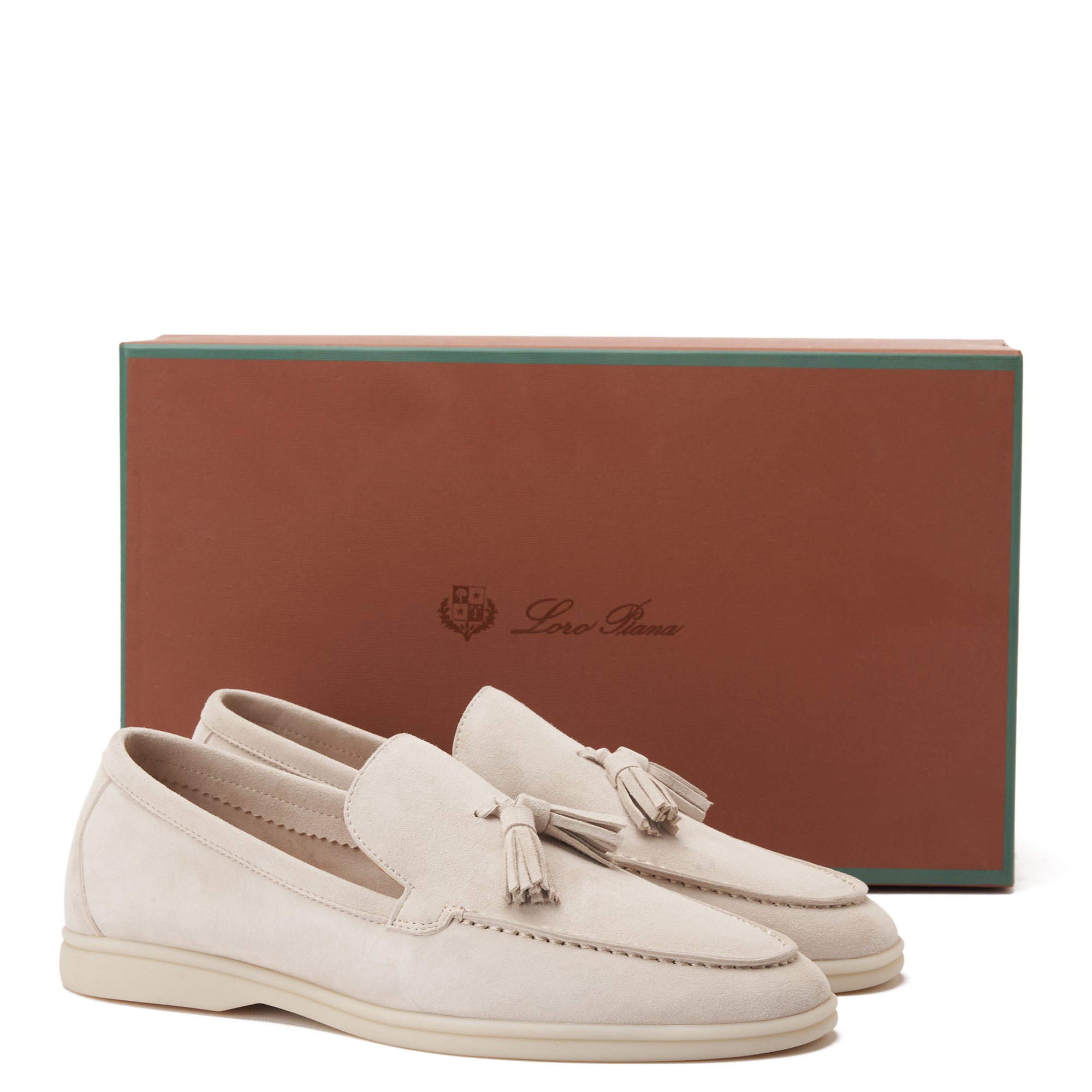 Off White Loro Piana Suede Tassel Loafers Luxury Shoes