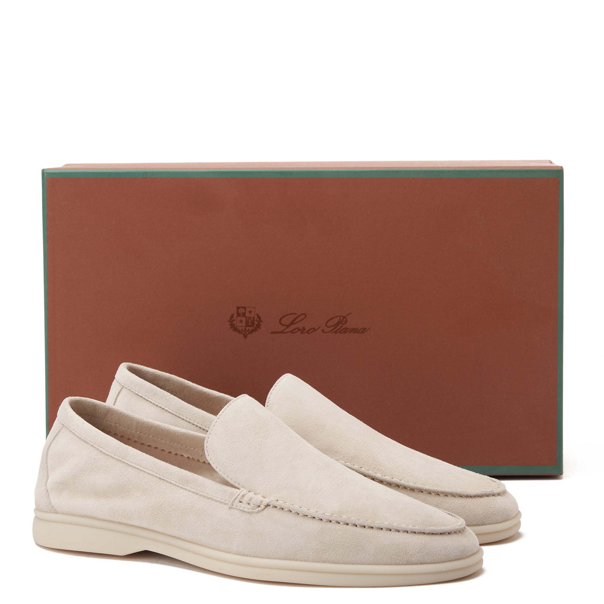 Light Beige Loro Piana Summer Walk Suede Loafers Luxury Shoes