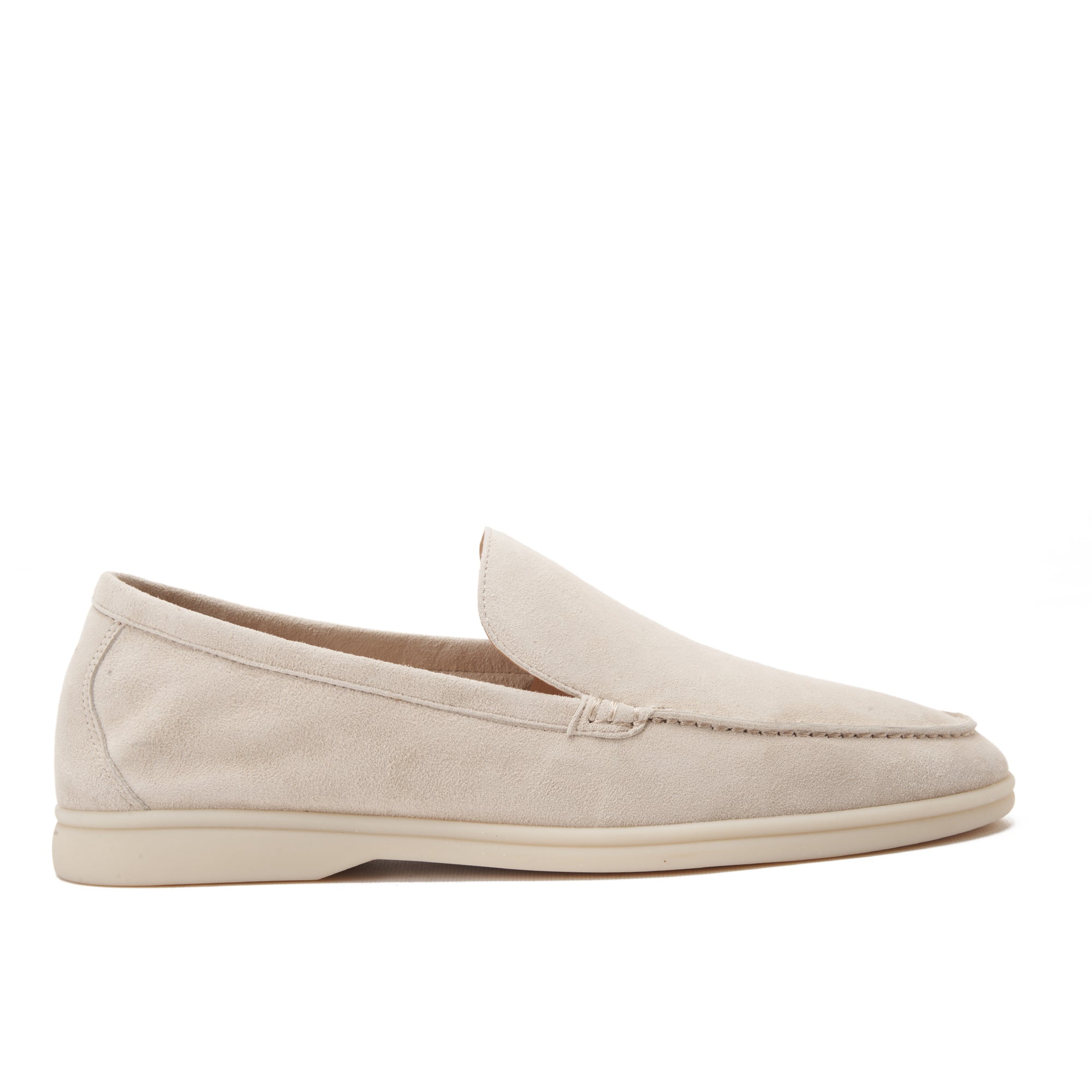 Light Beige Loro Piana Summer Walk Suede Loafers Luxury Shoes