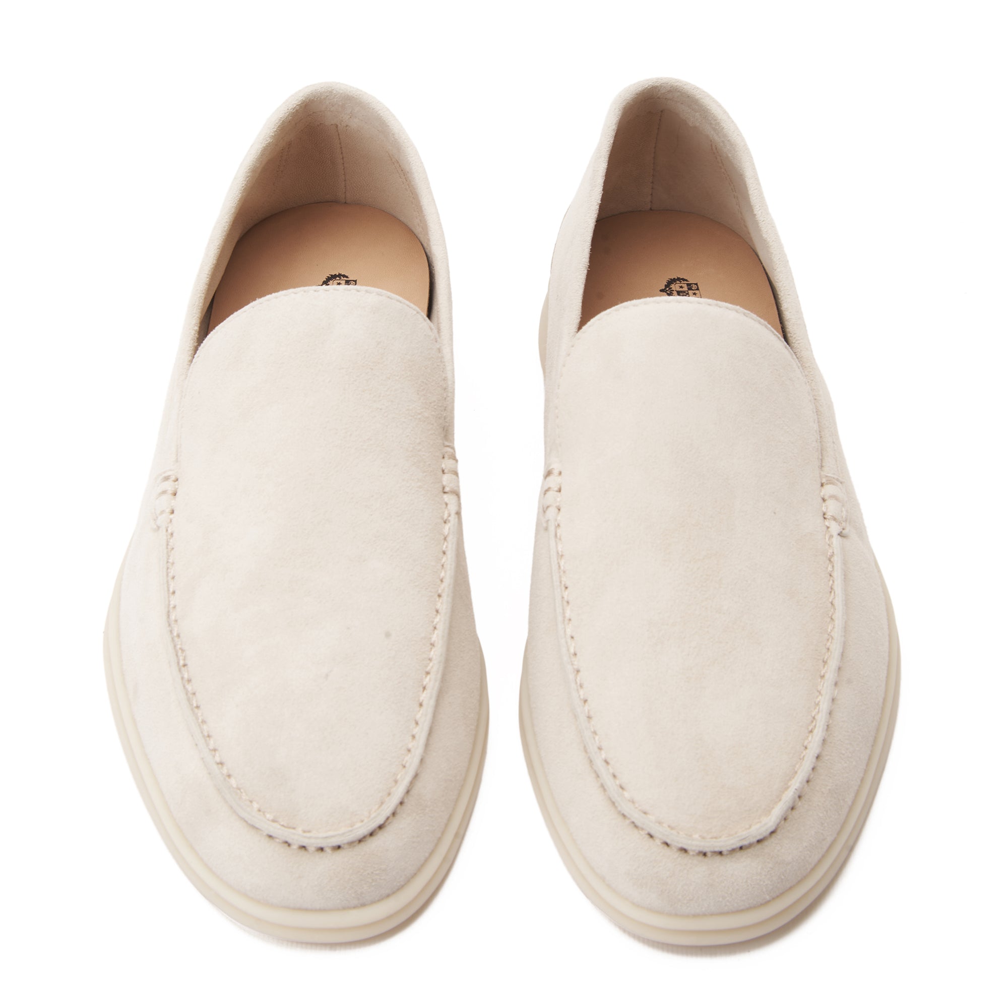 Light Beige Loro Piana Summer Walk Suede Loafers Luxury Shoes