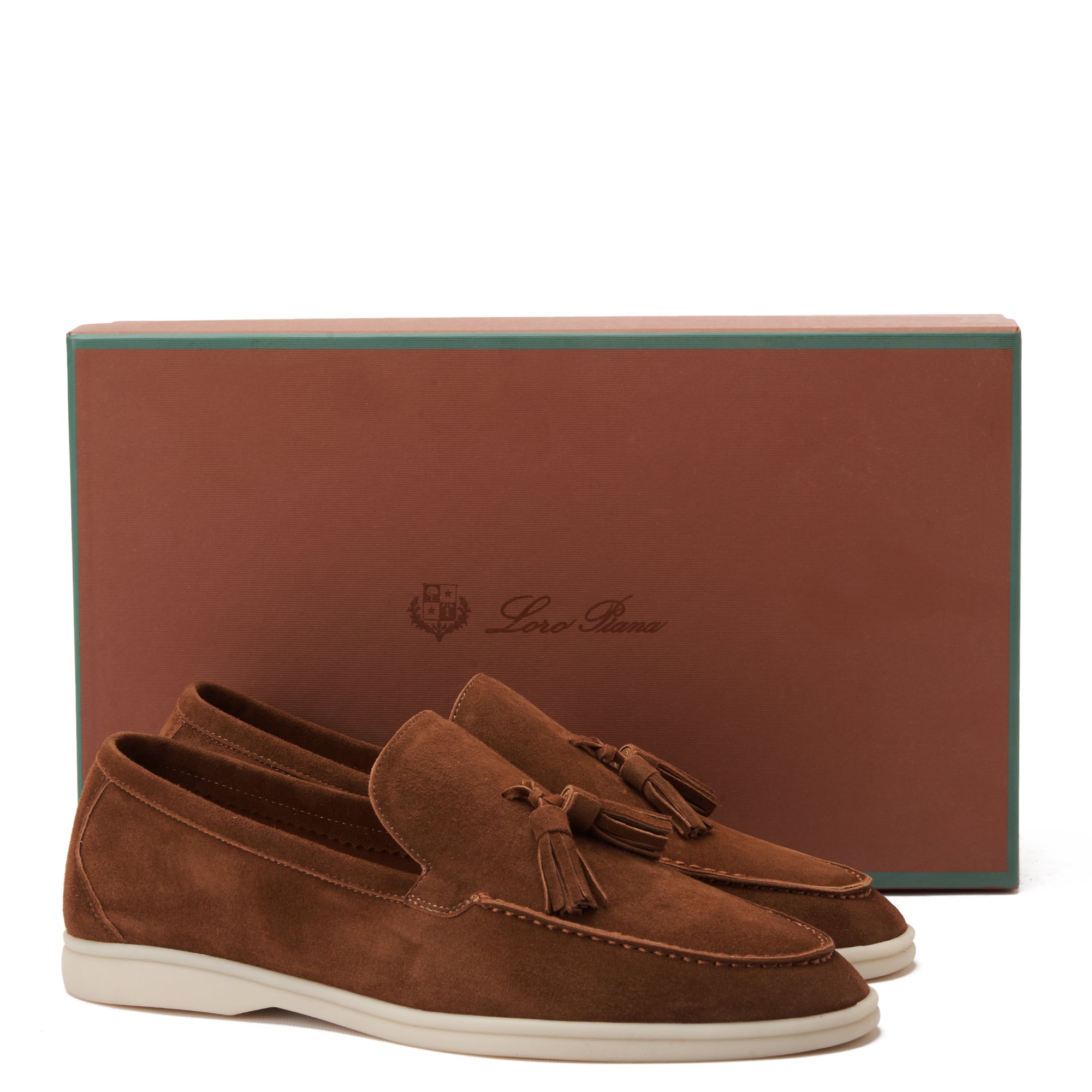 Tan Brown Loro Piana Suede Tassel Loafers Luxury Shoes