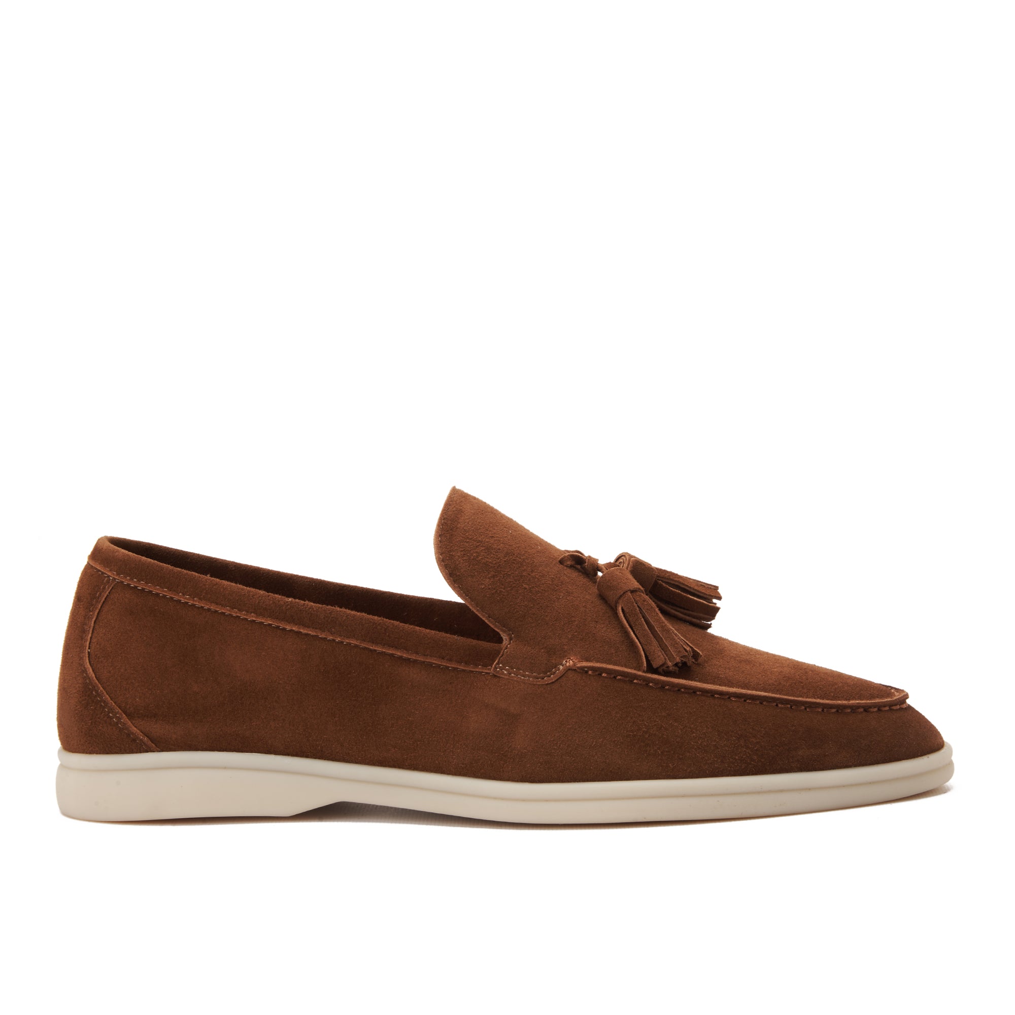 Tan Brown Loro Piana Suede Tassel Loafers Luxury Shoes