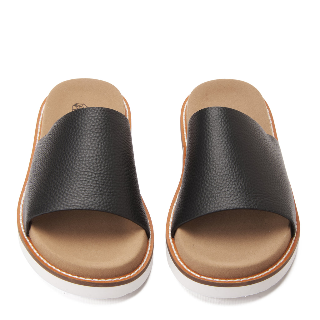 Black&Beige Brunello Cucinelli Leather Slides Unisex Luxury Sandal