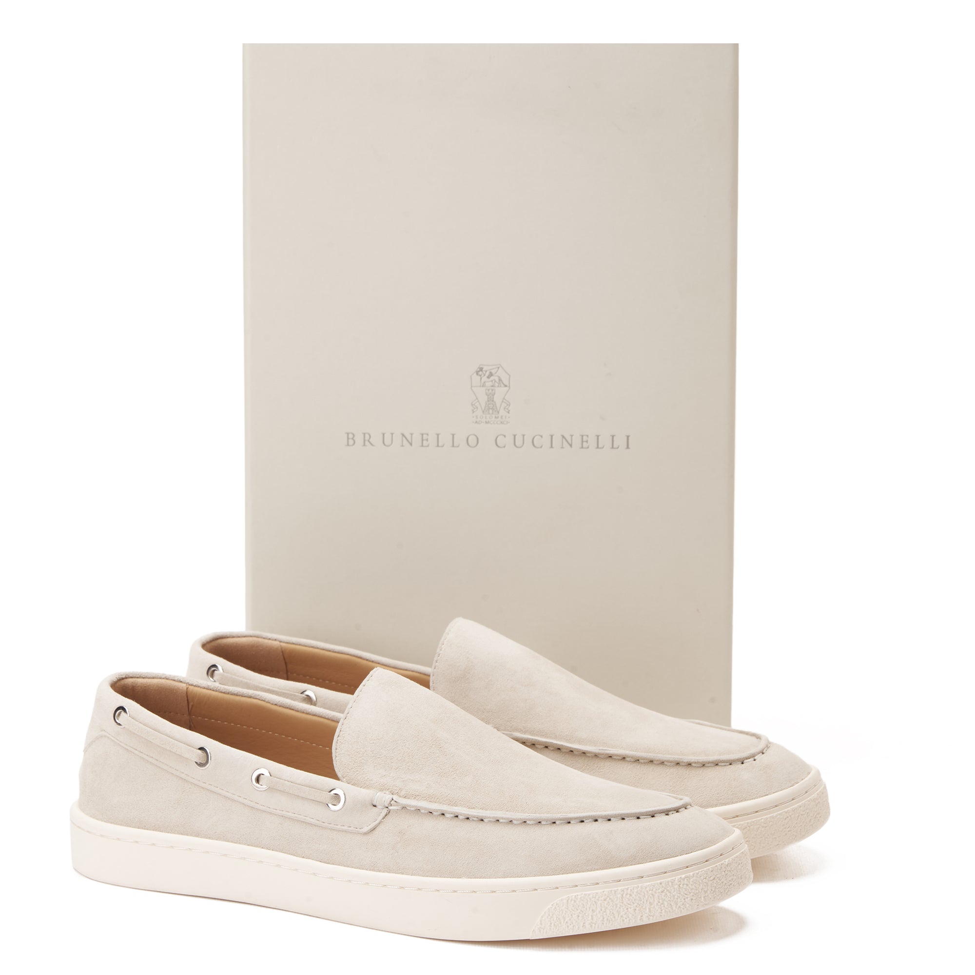 Off White Brunello Cucinelli Suede Nubuck Lofars Luxury Shoes