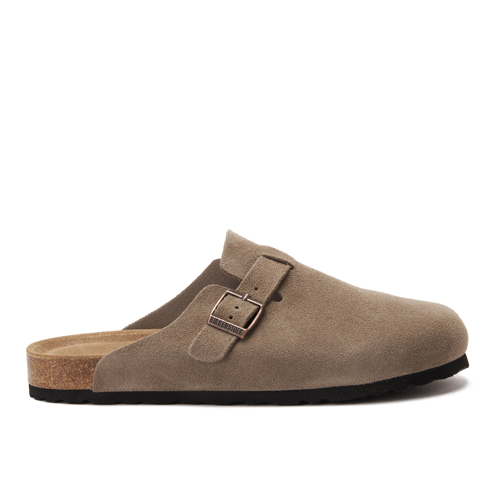 Cafe Birkenstock Suede Soft Footbed Boston Unisex Clogs Luxury Shoes