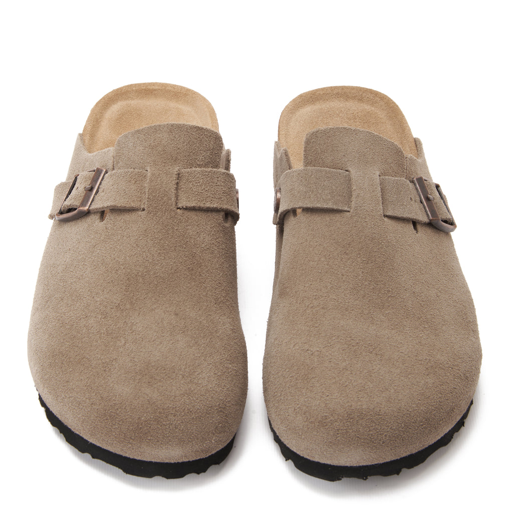 Cafe Birkenstock Suede Soft Footbed Boston Unisex Clogs Luxury Shoes