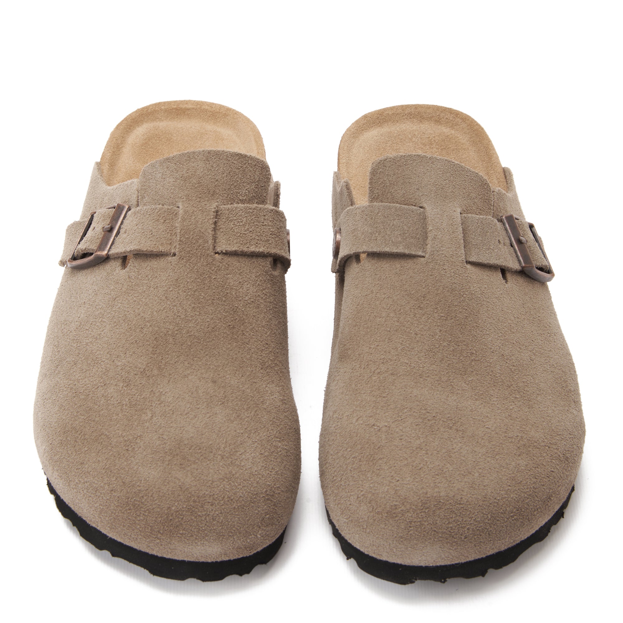 Cafe Birkenstock Suede Soft Footbed Boston Unisex Clogs Luxury Shoes