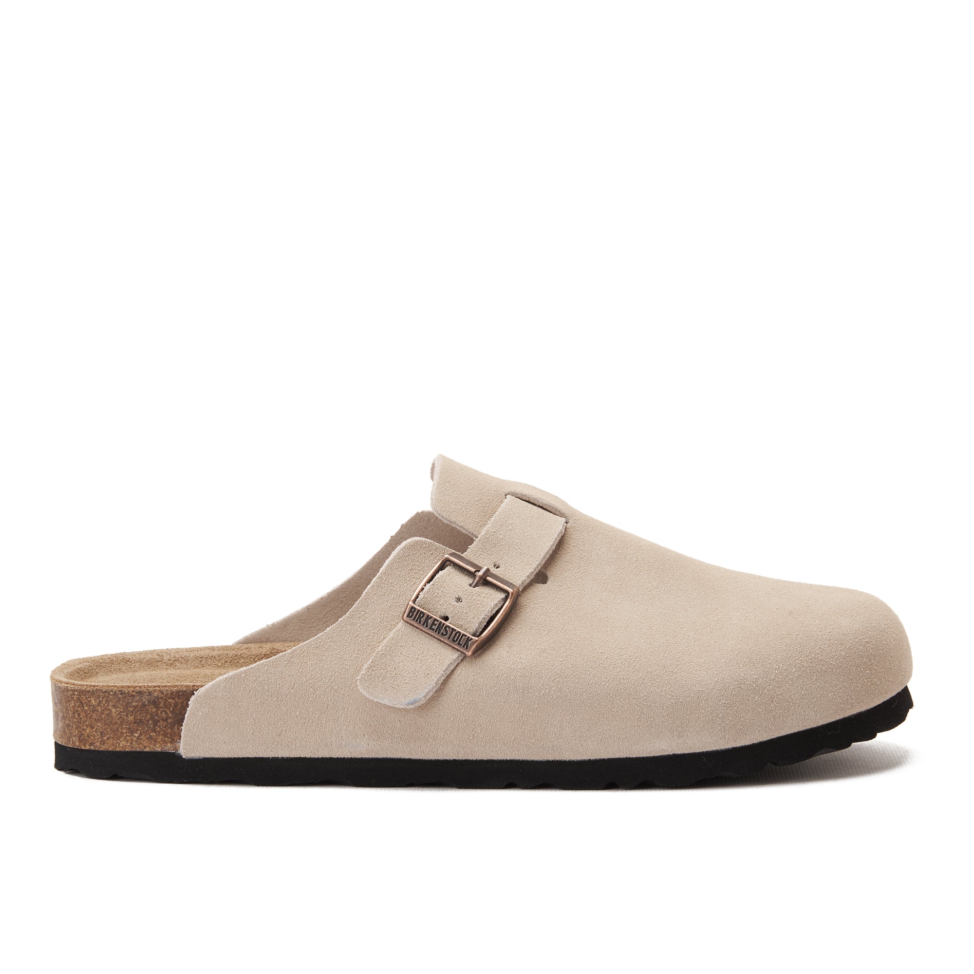 Light Beige Birkenstock Suede Soft Footbed Boston Unisex Clogs Luxury Shoes