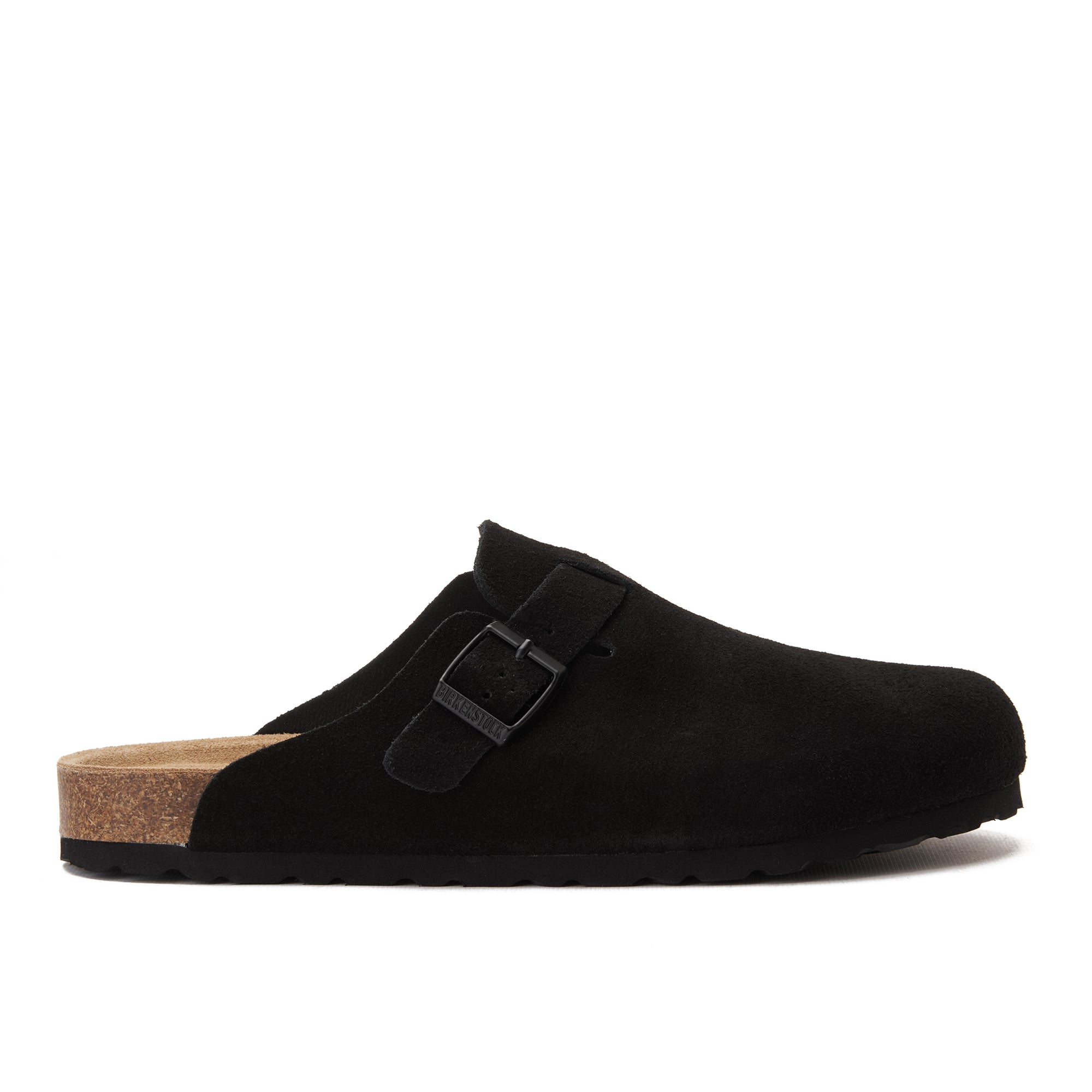 Black Birkenstock Suede Soft Footbed Boston Unisex Clogs Luxury Shoes
