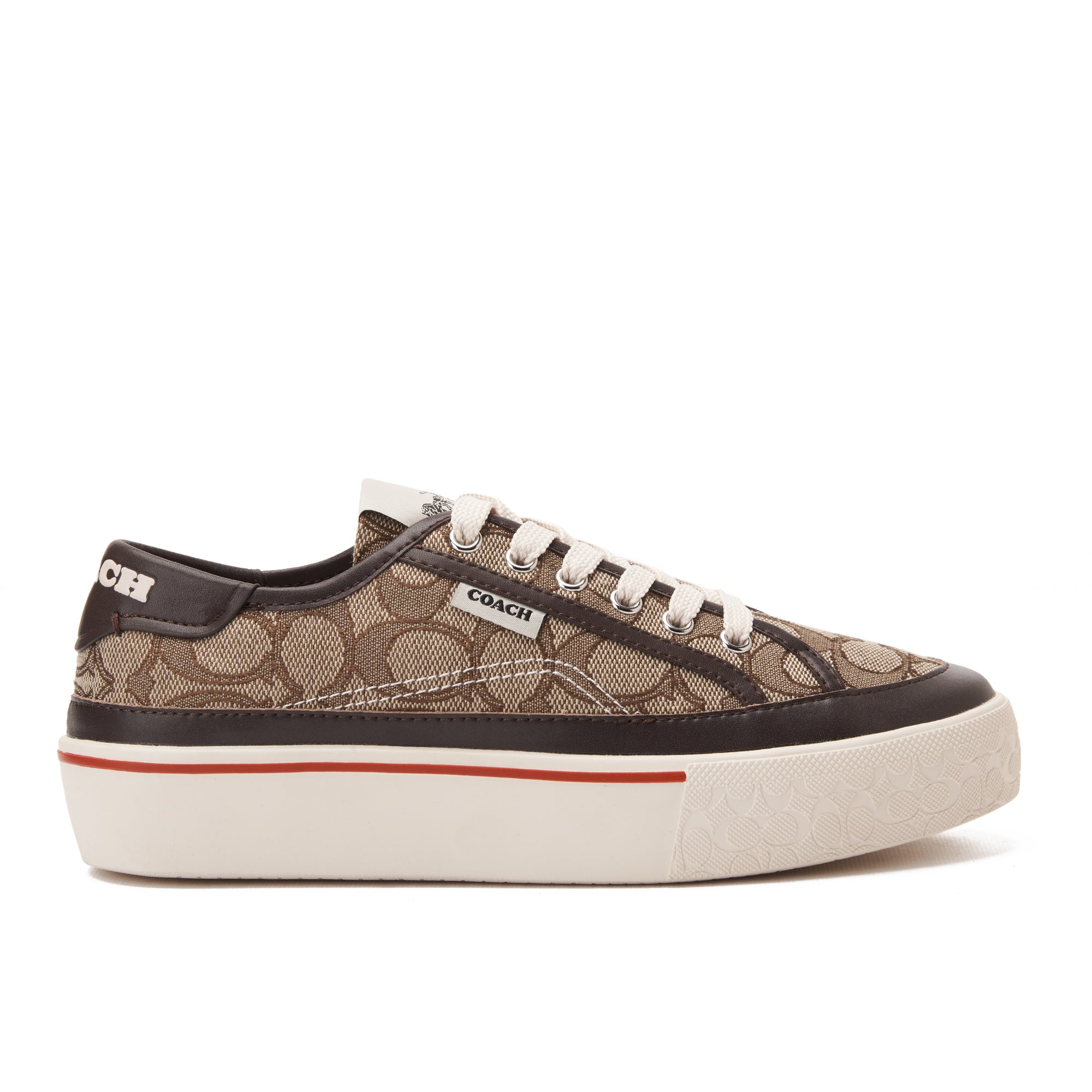 Brown Coach Citysole Platform Jacquard Sneakers Luxury Shoes