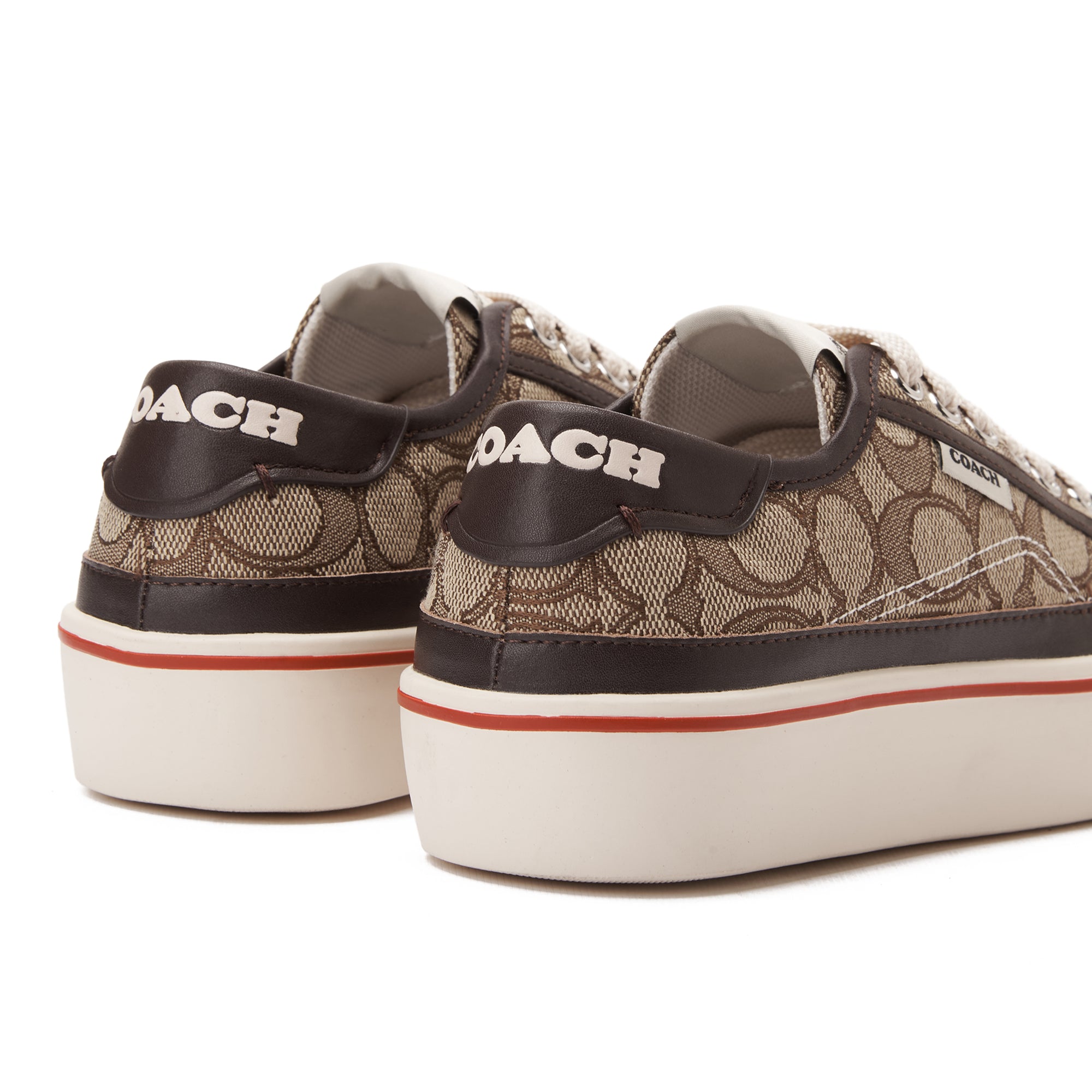 Brown Coach Citysole Platform Jacquard Sneakers Luxury Shoes