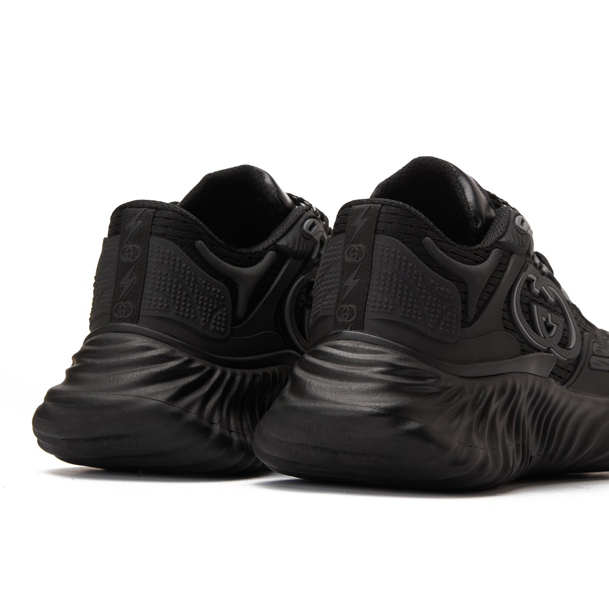 All Black Gucci Ripple Splash Sneakers Luxury Shoes