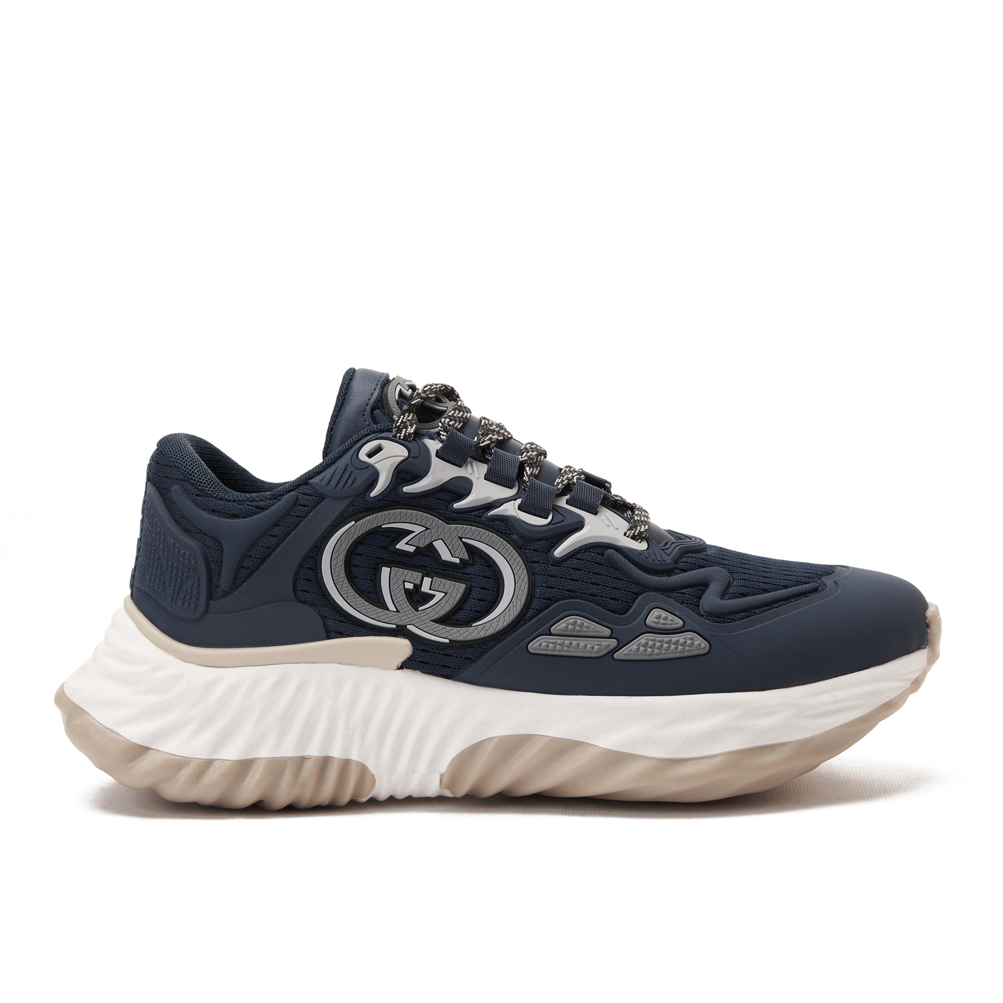 Navy Gucci Ripple Splash Sneakers Luxury Shoes