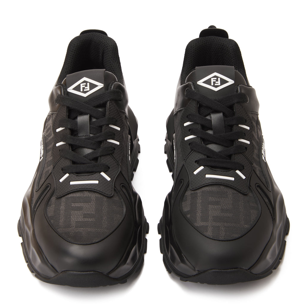 Black Fendi Bold Design In Logo Sneakers Luxury Shoes