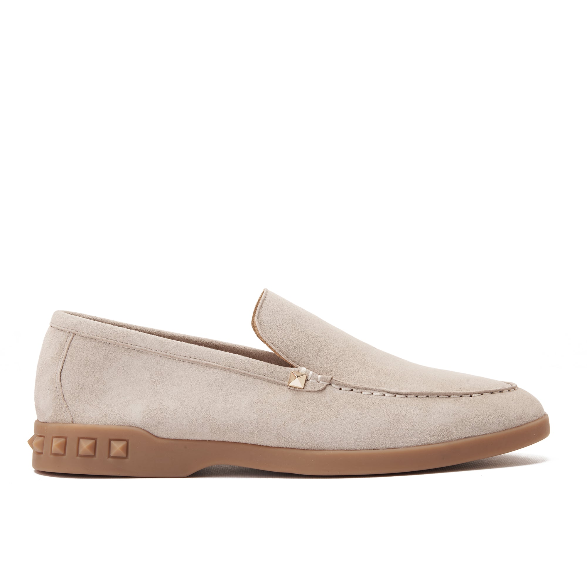 Beige Valentino Garavani Suede Loafers Luxury Shoes