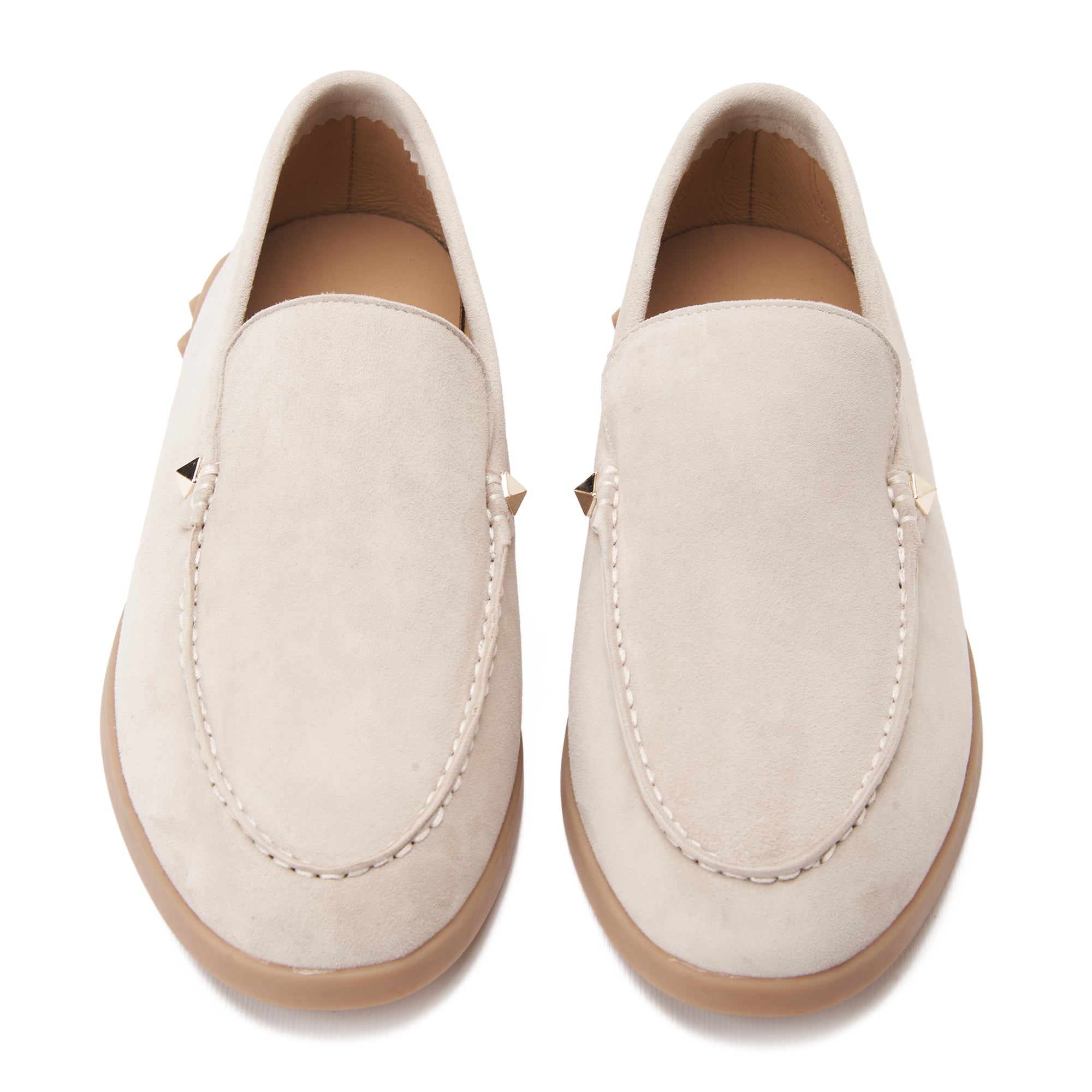 Beige Valentino Garavani Suede Loafers Luxury Shoes